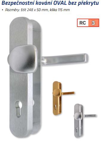 Bezpečnostní kování OVAL bez překrytu rozteč 92mm - Dveře Dveřní kování, dveřní příslušenství Bezpečnostní kování Bezpečnostní kování Star