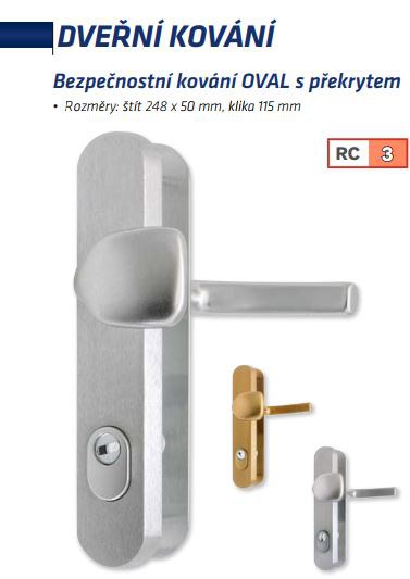 Bezpečnostní kování OVAL s překrytem rozteč 92mm - Dveře Dveřní kování, dveřní příslušenství Bezpečnostní kování Bezpečnostní kování Star