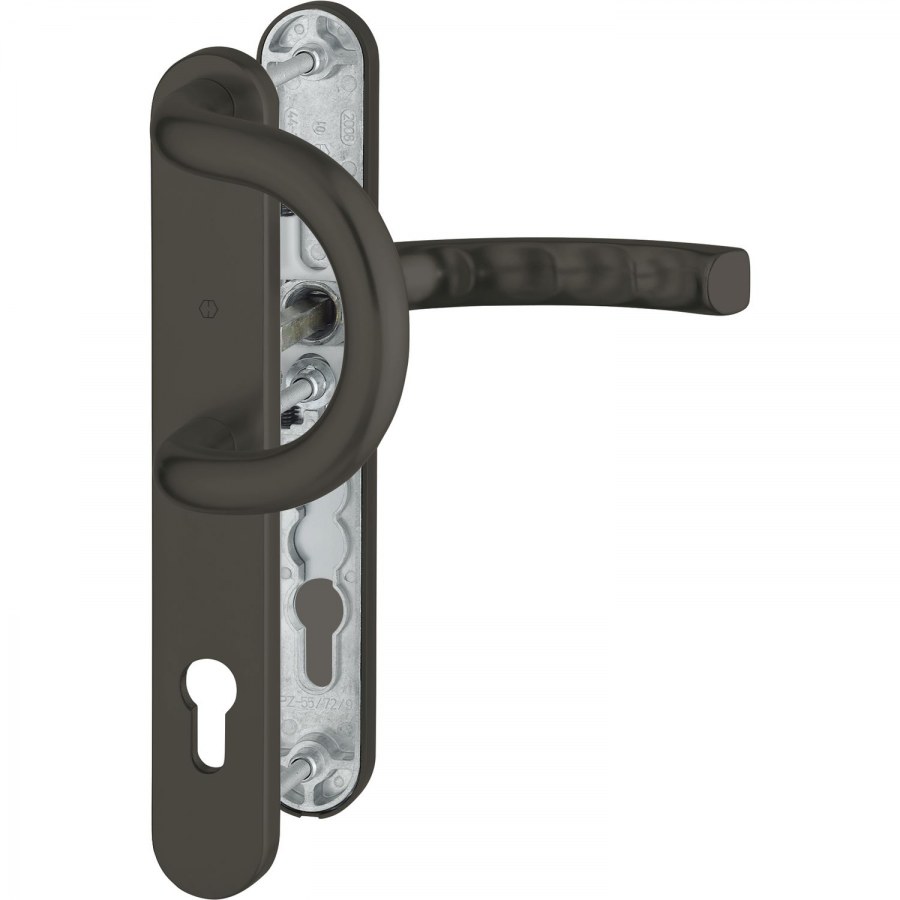 Kování Hoppe klika-oblouk. madlo, LIÈGE, úzký štítek-šířka 36 mm - Dveře Dveřní kování, dveřní příslušenství Bezpečnostní kování Bezpečnostní Kování Hoppe úzký štít