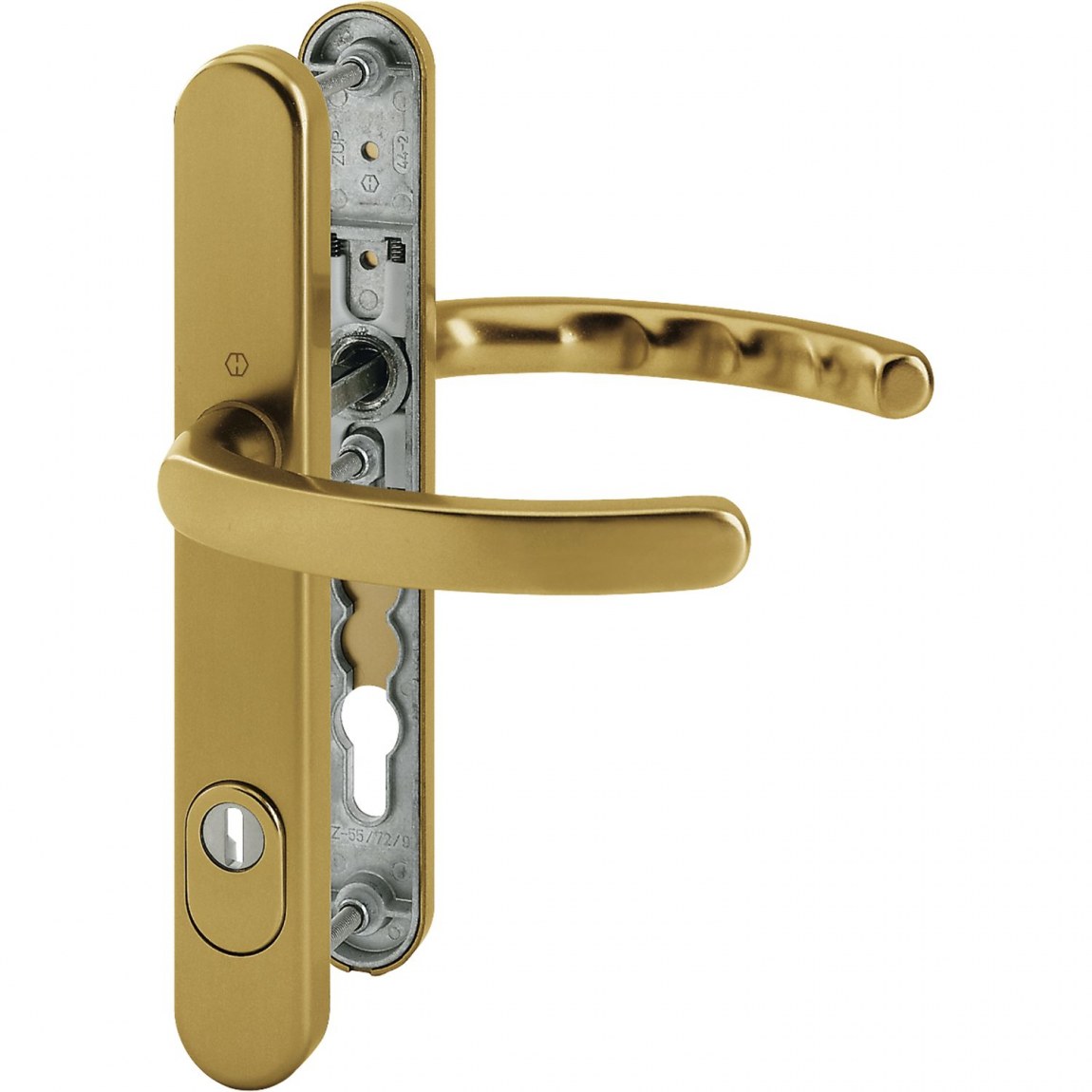  Kování Hoppe LUXEMBOURG úzký štítek PZ 92mm, překrytí vložky, F4 bronz klika+klika - Dveře Dveřní kování, dveřní příslušenství Bezpečnostní kování Bezpečnostní Kování Hoppe úzký štít