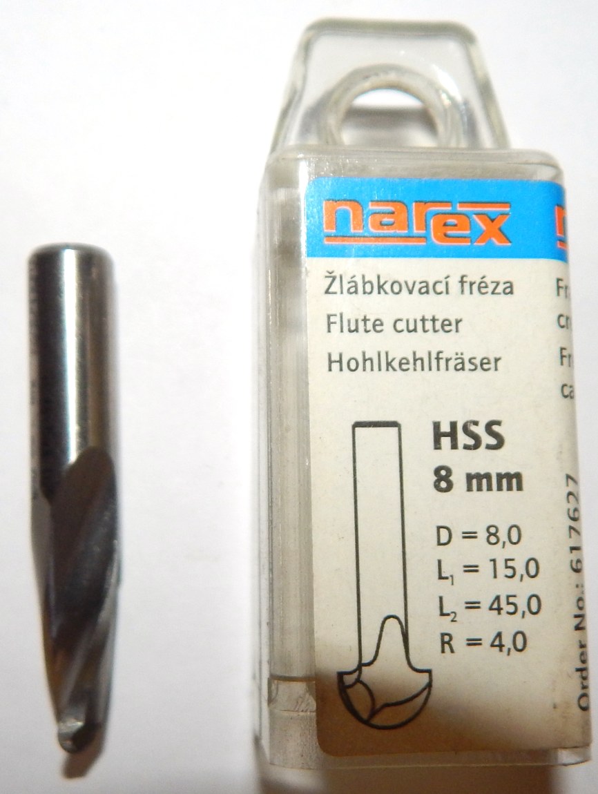 Žlábkovací fréza HSS 8 mm, 15x45x4