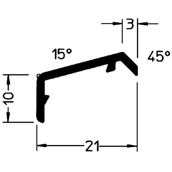 Krycí profil křídla FP 16,hliník, střední bronz eloxovaný (G214) - Stavebniny Okapnice Profily proti větru a dešti - Okapnice-Nelze poslat Zásilkovnou