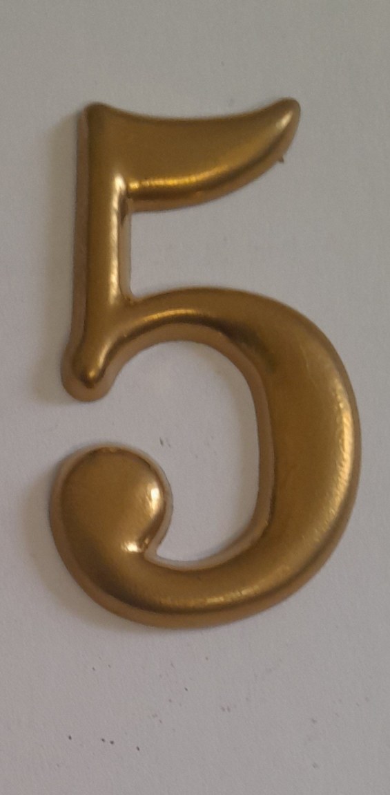 Číslice 5 cm zlatá