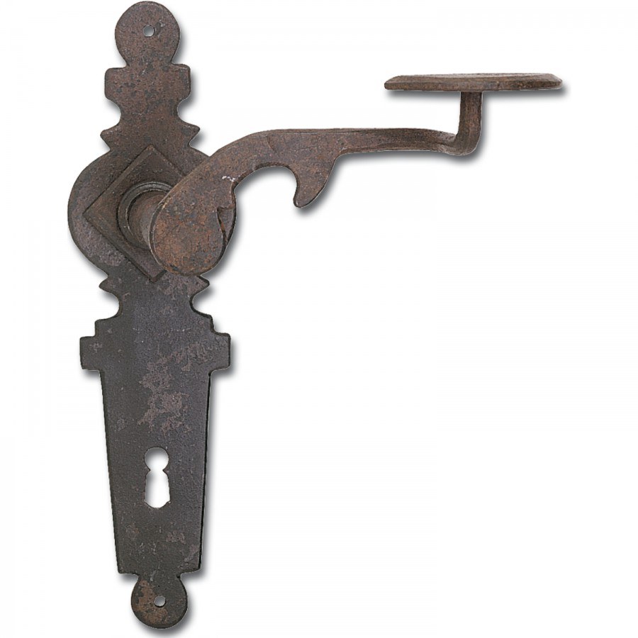 Kování klika-klika Steyrtal se štítkem na klíč 90 mm, ocel černěná voskovaná - Dveře Dveřní kování, dveřní příslušenství Interiérové kování Dveřní kování tepané železo