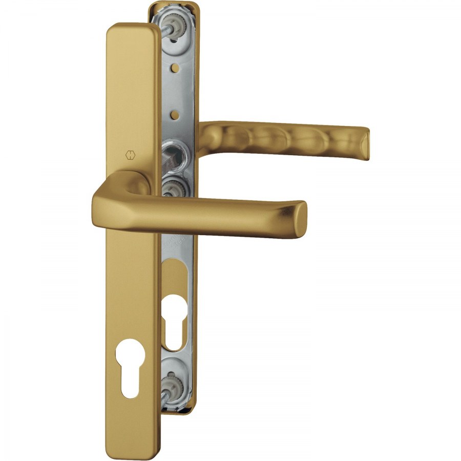 Kování klika /klika LONDON úzký štítek PZ 92mm, 67-72, F4 bronz - Dveře Dveřní kování, dveřní příslušenství Bezpečnostní kování Bezpečnostní Kování Hoppe úzký štít