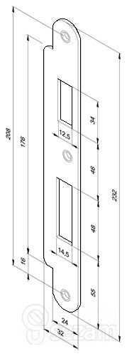 Protiplech EA324 univerzální - Dveře Samozamykací zámky Samozamykací zámky doplňky Protiplechy, dělené čtyřhrany