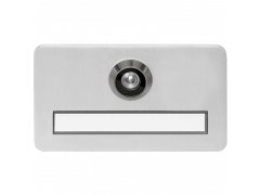 Jmenovka s dveřním kukátkem, záběr 200°, 31-54 mm, stříbrný elox, protipožární