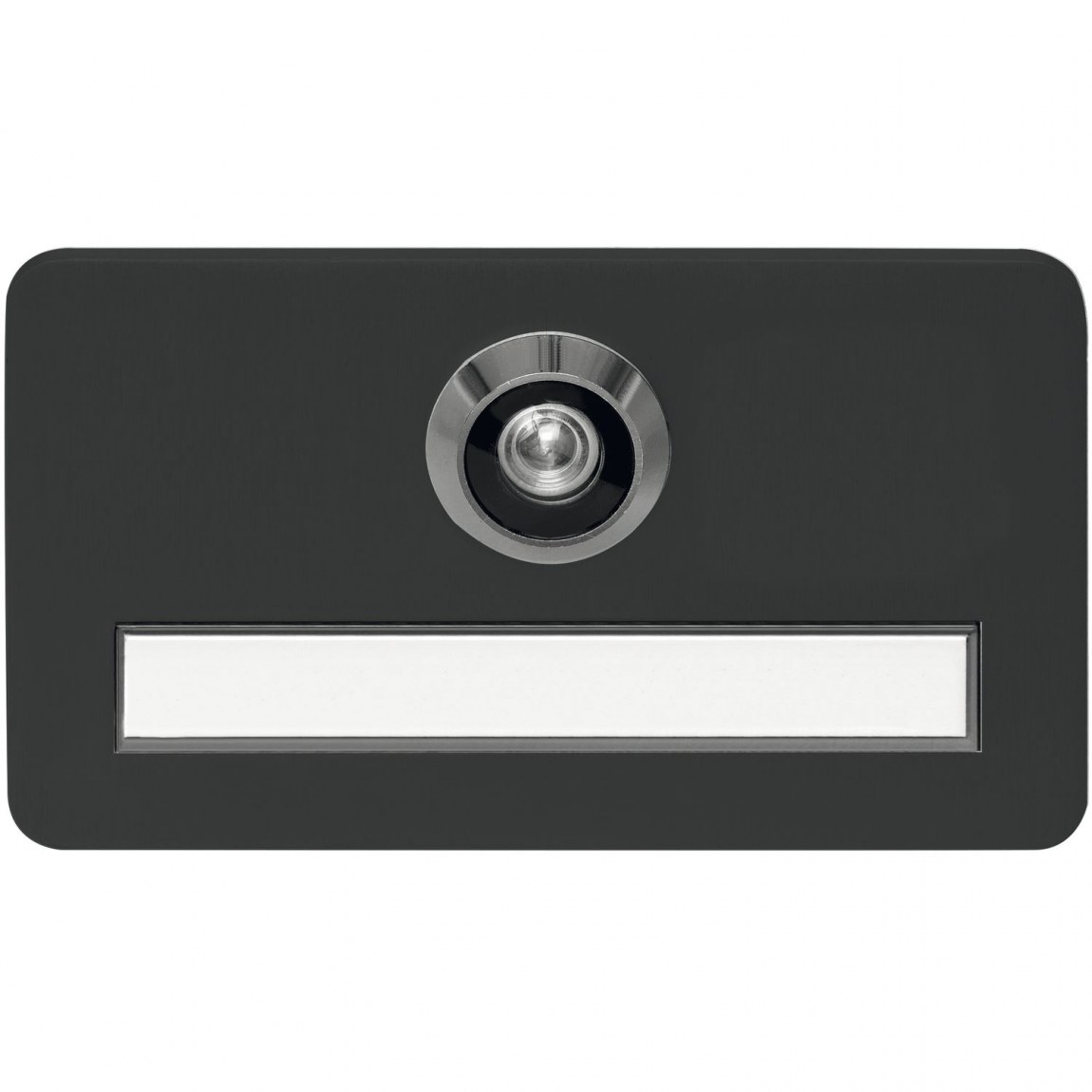 Jmenovka s dveřním kukátkem, záběr 200°, 29-49 mm, černá, protipožární - Dveře Dveřní kukátka Dveřní jmenovky