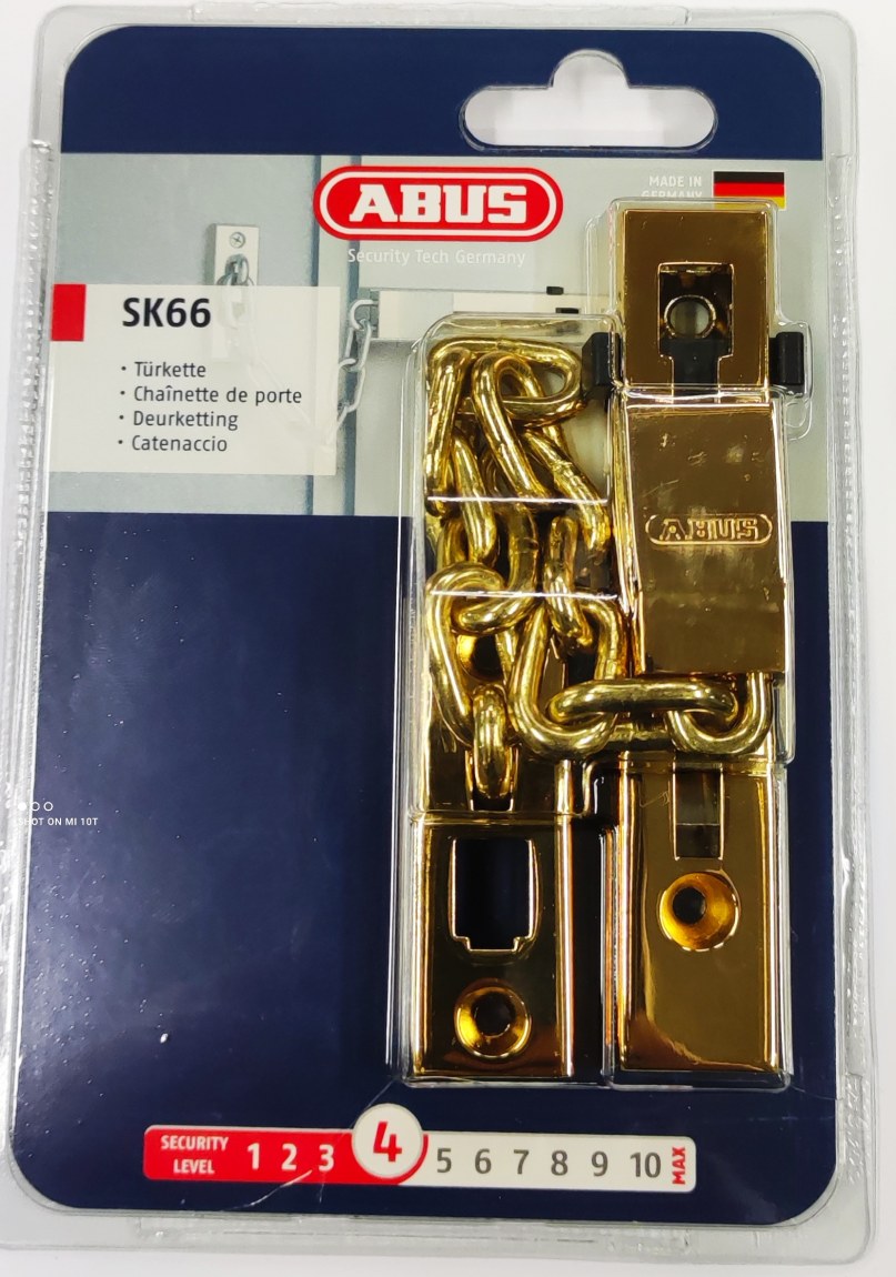 ABUS SK 66 Mosaz ocelový dveřní řetízek - Dveře Dveřní kování, dveřní příslušenství Dveřní příslušenství Dveřní řetízky