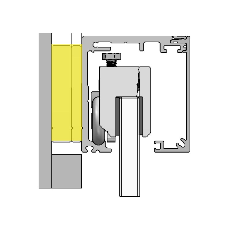 MONTÁŽ PŘED ZÁRUBEŇ (PODLOŽKA PVC 5x55x1000mm) - Dveře Dveřní kování, dveřní příslušenství Interiérové kování Kování Twin Kování Kování twin Posuvné kování Minimal