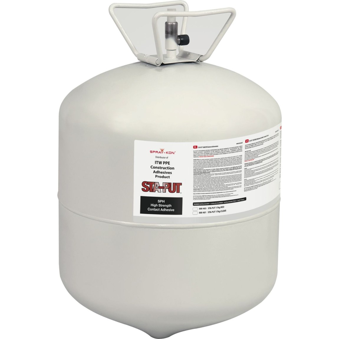 STA-PUT, tlaková láhev 17 kg, bílá náplň - Železářství Chemicko-technické výrobky Lepidla / Montážní lepidla