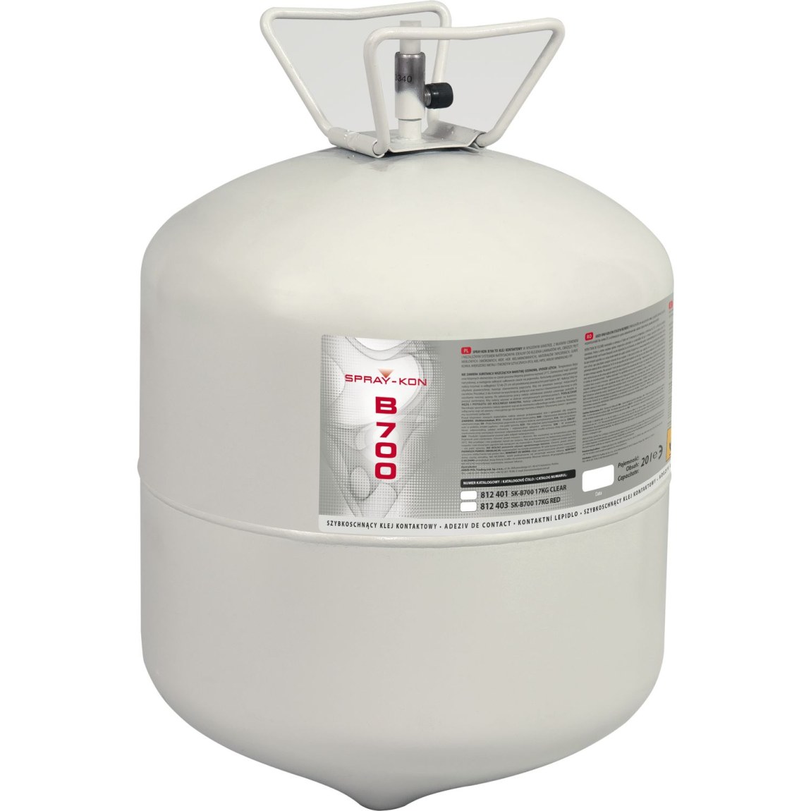 Lepidlo Spray-Kon B700A, tlaková lahev, 17 kg, bílé - Železářství Chemicko-technické výrobky Lepidla / Montážní lepidla