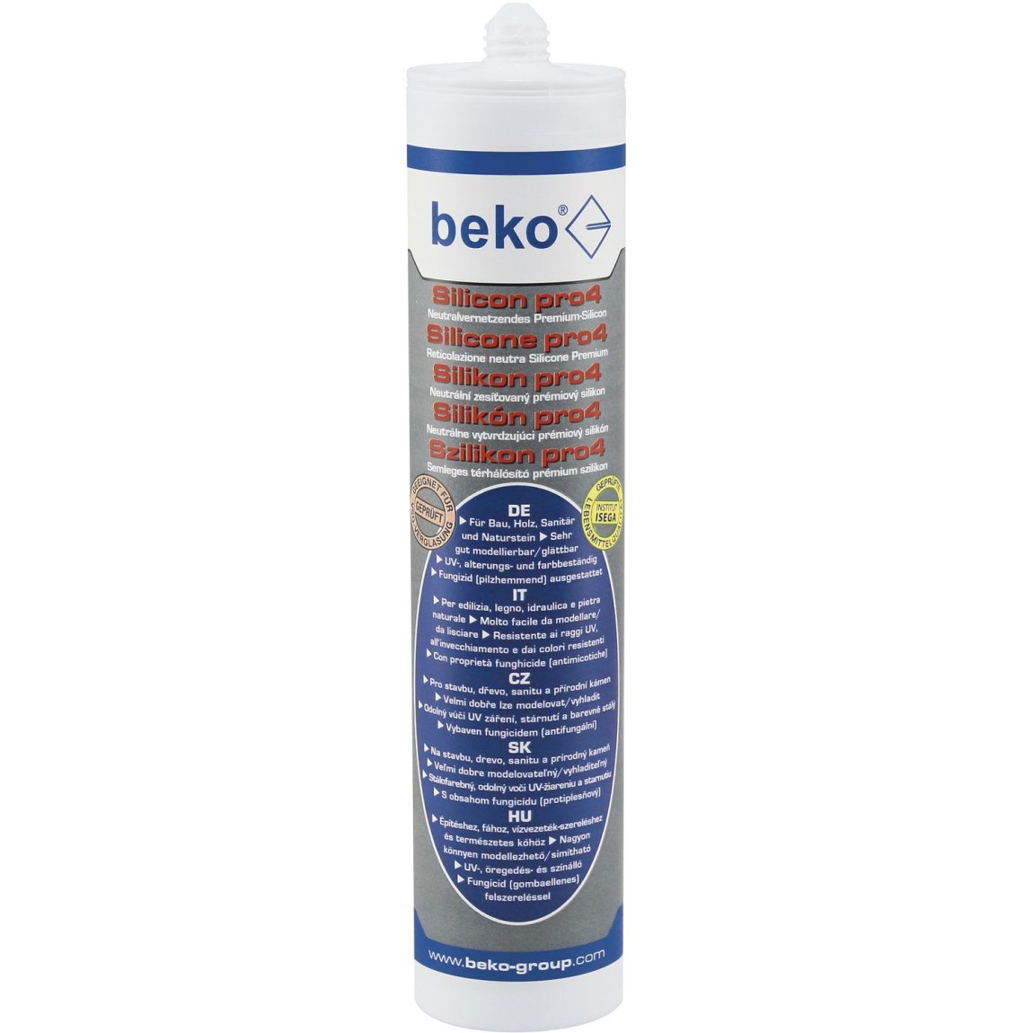 BEKO silikon Premium pro4, 310ml, stará bílá - Železářství Chemicko-technické výrobky Těsnící hmoty Silikon