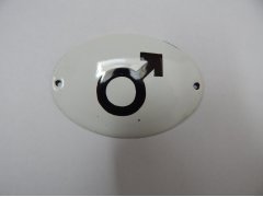 Smaltovaný štítek Symbol WC muži
