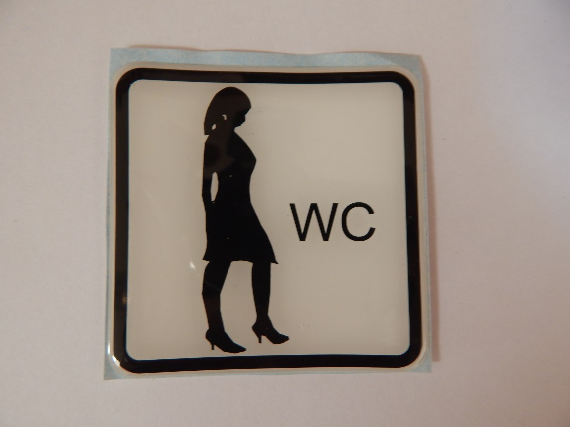Samolepka WC ženy - Gravírování, smalt, piktogramy Piktogramy