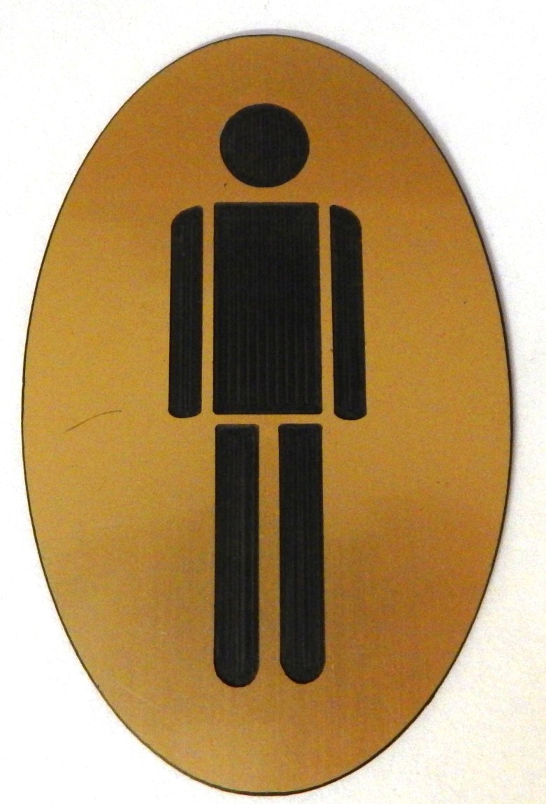 Piktogram WC muži - Gravírování, smalt, piktogramy Piktogramy