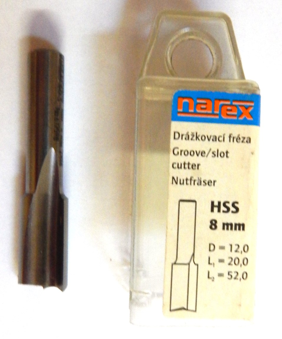 Drážkovací fréza HSS 8 mm, 12x20x52 - Dílna - Outdoor Nářadí, ruční nářadí, elektrické pomůcky, ochranné pomůcky Broušení a řezání Brusné a řezací příslušenství