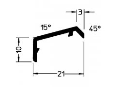 Krycí profil křídla FP 16, hliník RAL 9016