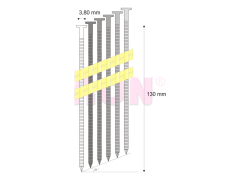 Hřebíky RB pásek plast 21° 3,8/130 konvex RON, 1000 ks
