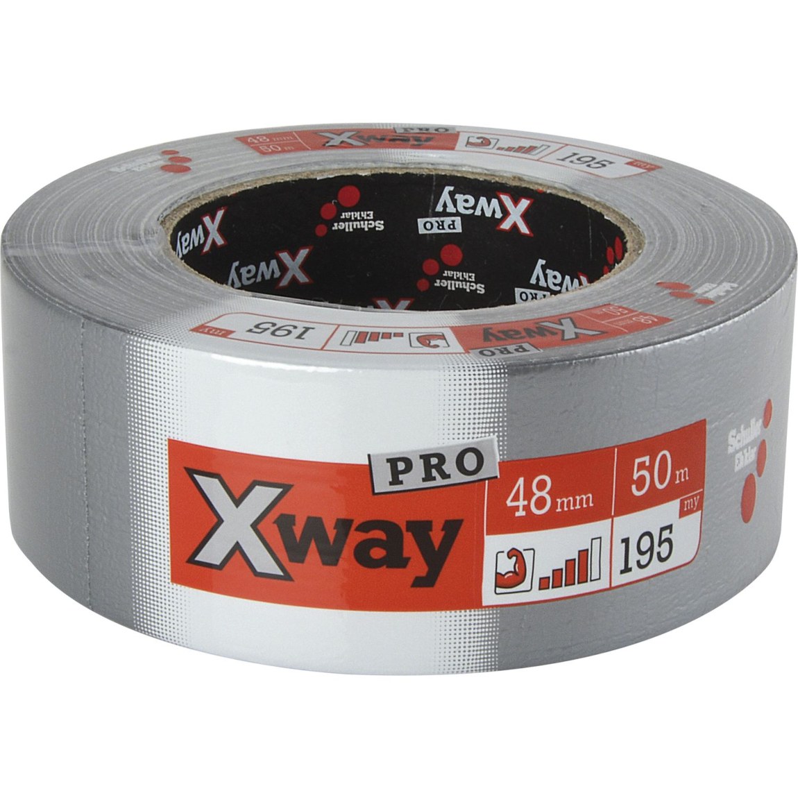 SCHULLER X-Way PRO textilní páska, Profi 48 mm x 50 m stříbrná - Železářství Chemicko-technické výrobky Lepicí pásky / Krycí pásky Textilní páska