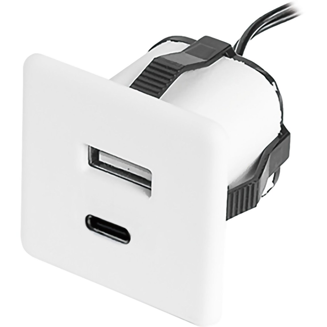 Vestavná USB nabíječka bílé barvy 1xTYP-A+C - 