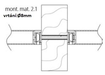 MADLO MONT.MAT 2.1 DŘEVO,PLAST,KOV párová montáž TS 76-95mm - Dveře a dveřní příslušenství Dveřní kování, dveřní příslušenství Interiérové kování Kování Twin Kování Kování twin Madla