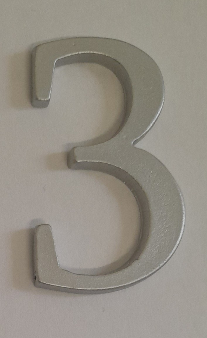 Číslice stříbrná 4cm - Gravírování, smalt, piktogramy Číslice