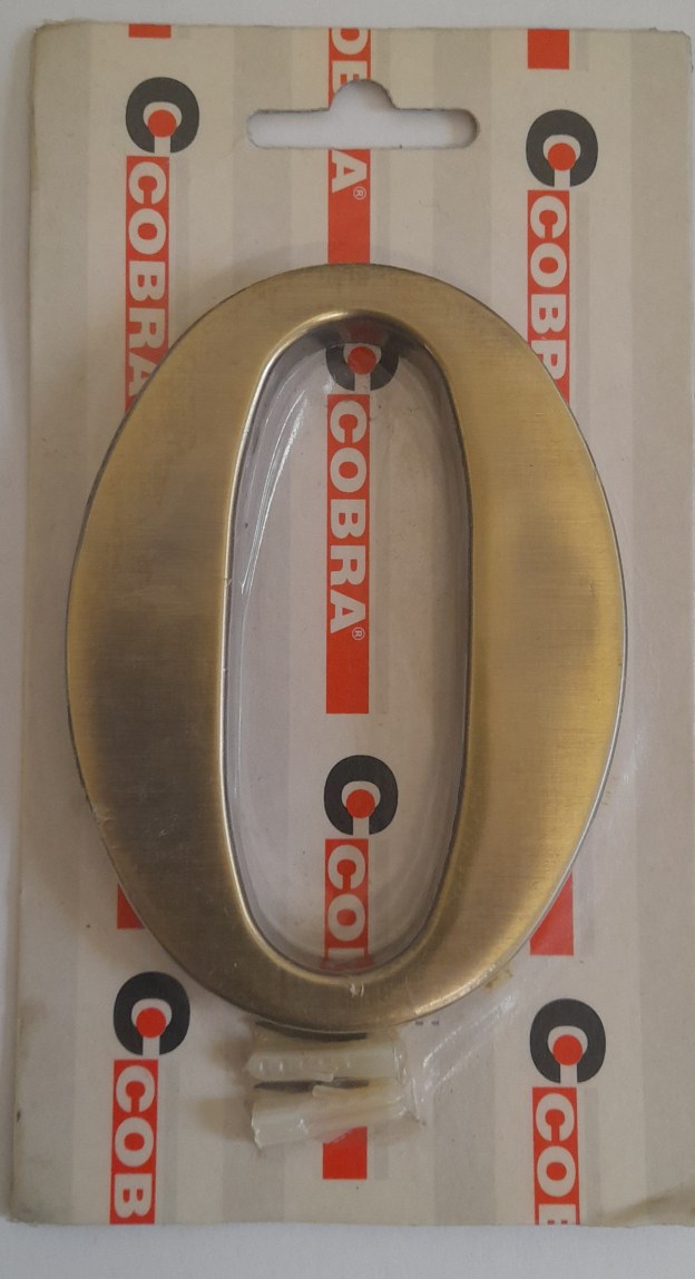 Číslice Cobra 10 cm bronz - Gravírování, smalt, piktogramy Číslice