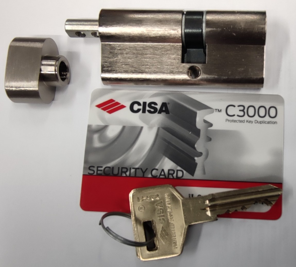 Cisa C3000 s knoflíkem - Vše co patří na a do dveří Cylindrické vložky Knoflíkové 4. bezpečnostní třída