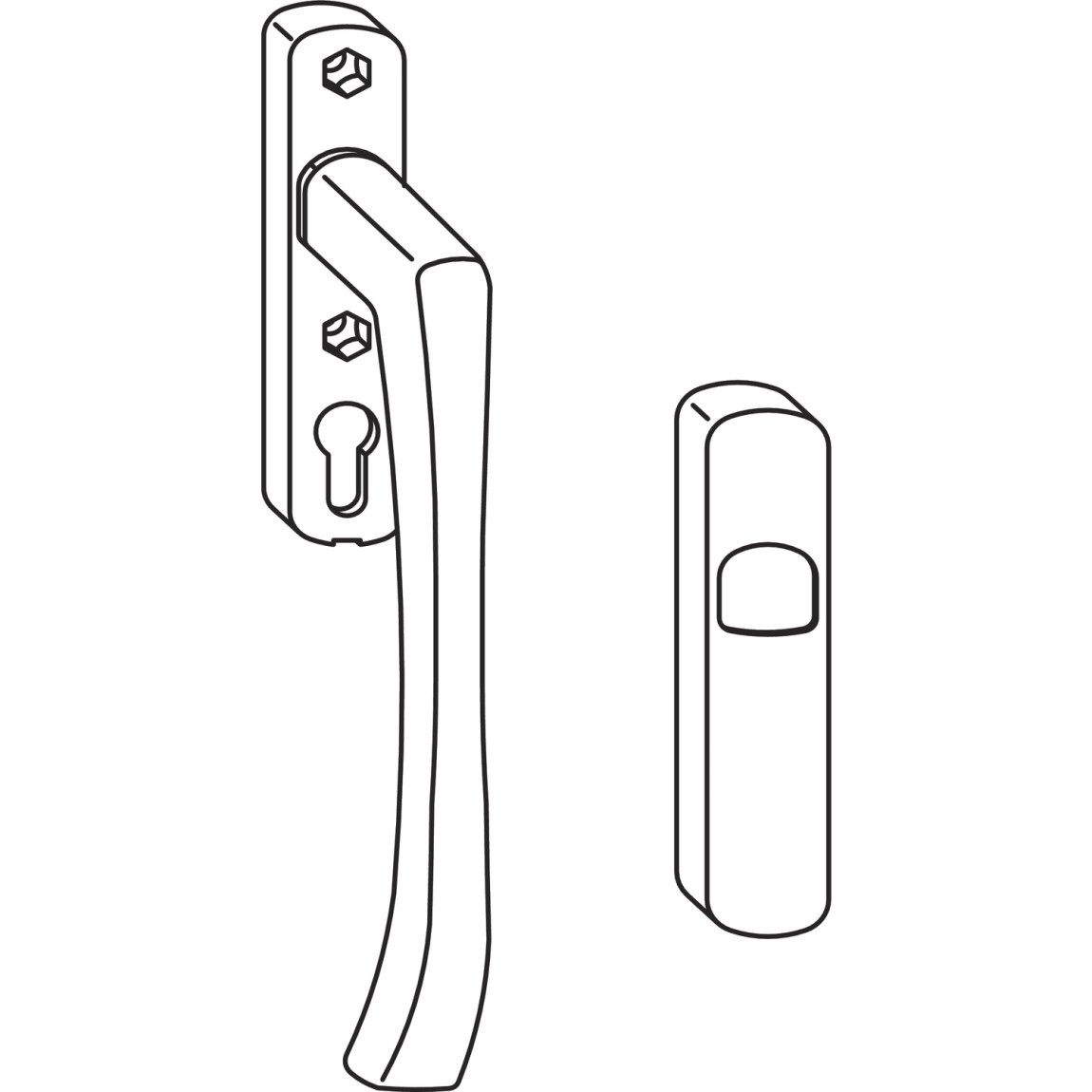 MACO HS klika s krytkou, čtyřhran 10 mm, titan (28043) - Železářství Posuvné kování HS portály
