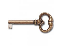 Nábytkový klíč Freizell, antik, D 42 mm, mosaz patina