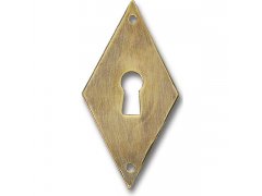 Štítek na klíč šířka 35 mm, výška 68 mm, mosaz cínovaná patina