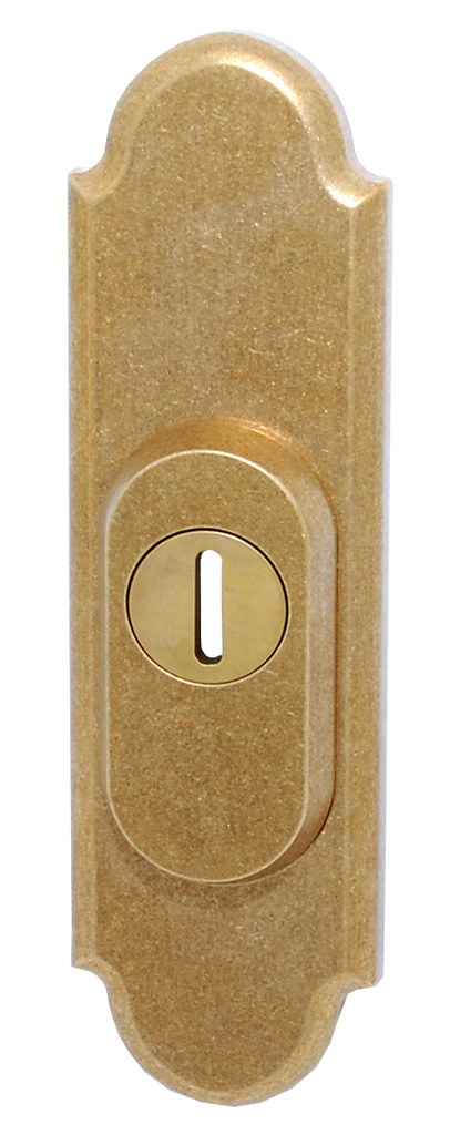 Individual přídavné bezpečnostní kování K1 surová mosaz - Vše co patří na a do dveří Dveřní kování, dveřní příslušenství Bezpečnostní kování Bezpečnostní rozetové kování, přídavné kování Přídavné bezpečnostní kování