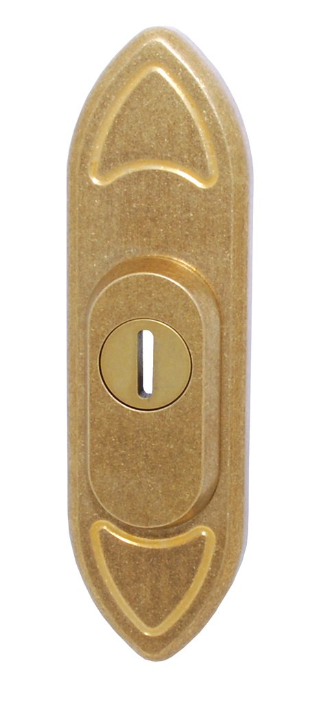 Tradition přídavné bezpečnostní kování K1 surová mosaz - Vše co patří na a do dveří Dveřní kování, dveřní příslušenství Bezpečnostní kování Bezpečnostní rozetové kování, přídavné kování Přídavné bezpečnostní kování