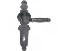 Kování Nottingham klika-klika Nottingham se štítkem na klíč 90 mm, ocel černěná voskovaná