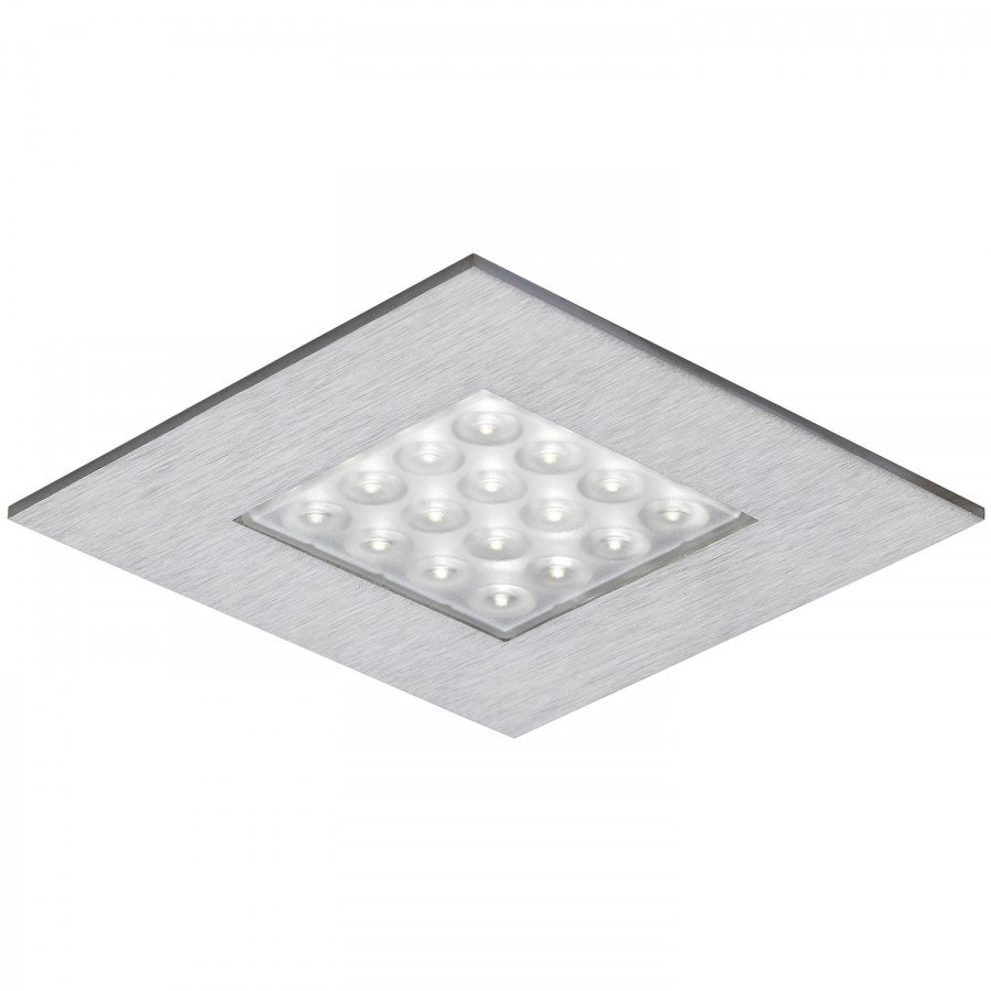 LED vestavné svítidlo Sunny QE, 1,3 W, studená bílá, 74x74 mm, nerez efekt - Elektro Světelný desing a technika LED svítidla Obývací pokoj