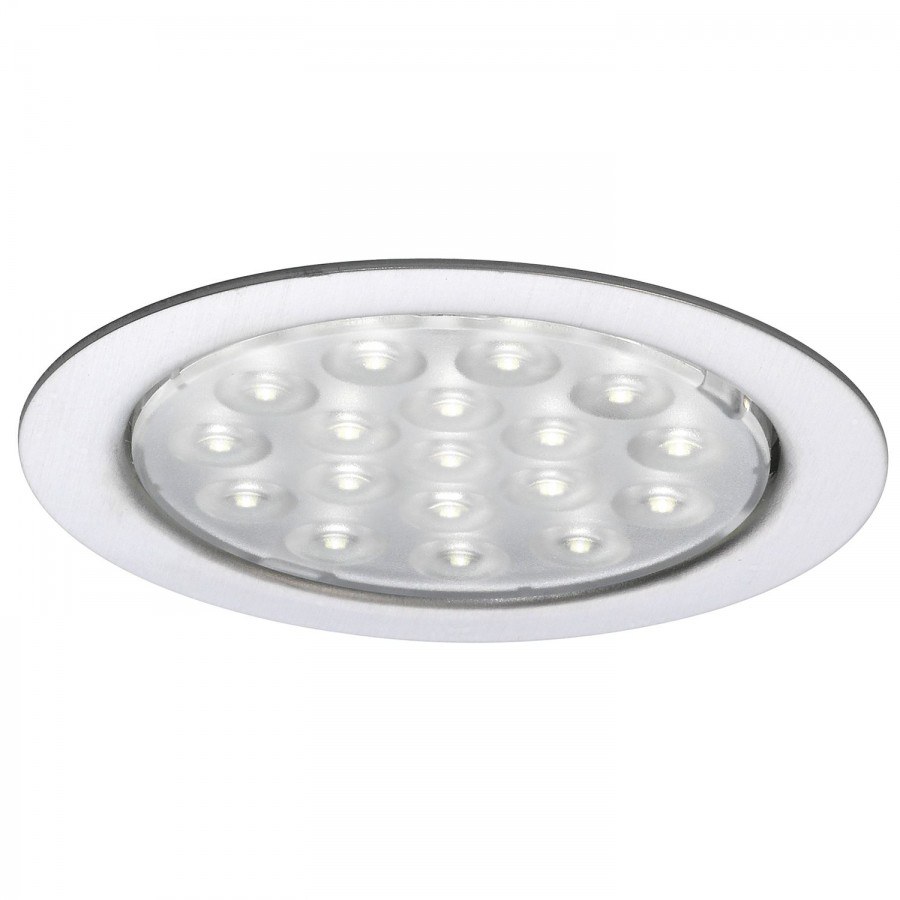 LED-vestavné svítidlo Sunny 1,3 W, teplá bílá, ø 63 mm, nerezový efekt - Elektro Světelný desing a technika LED svítidla Obývací pokoj