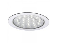 LED-vestavné svítidlo Sunny 1,3 W, studená bílá, ø 63 mm, nerezový efekt