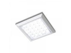LED nástavné svítidlo Matrix, 2 W, teplá bílá, 64x64x9 mm, nerezový efekt