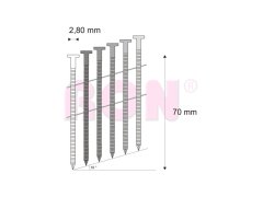 Hřebíky FAC svitek drát 16° 2,8/70 konvex RON, 5000 ks