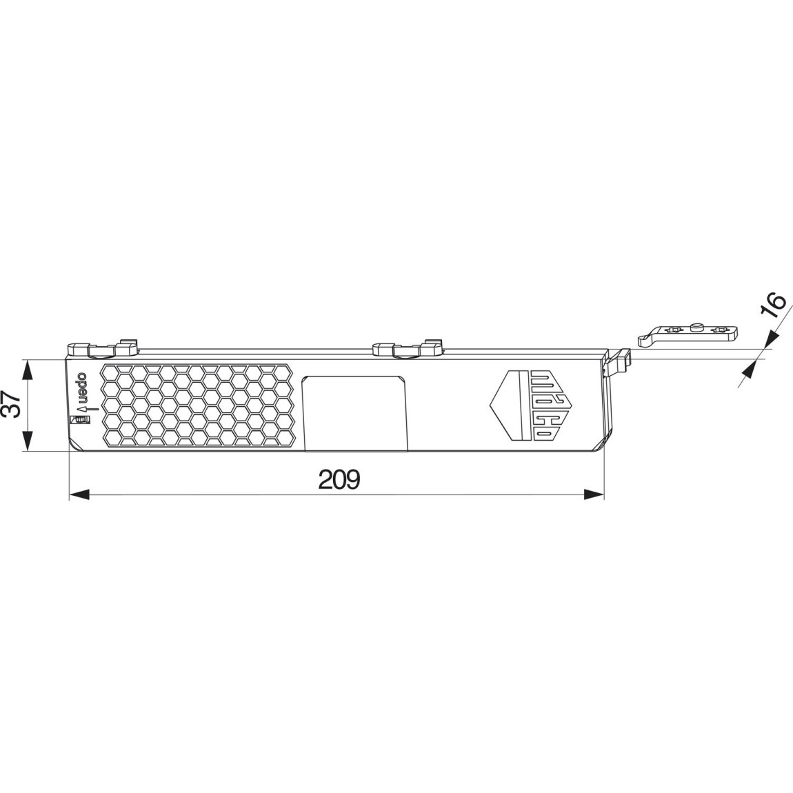 Motor pro vícebodový zámek Z-TA Comfort, 209 x 37 mm (104130) - Dveře a dveřní příslušenství Zámky Zámky lištové, vícebodové Zámky lištové Maco