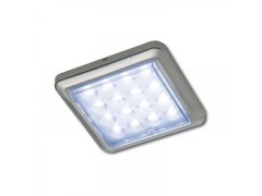 LED nástavné svítidlo Sunny QA, 1,3 W, studená bílá, 52x52 mm, nerez efekt