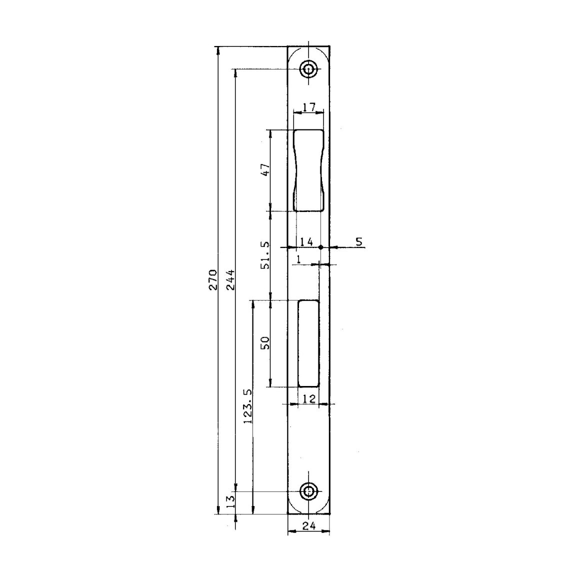 BKS protiplech B9000, 216,5 x 24 mm, U-štulp 6 mm 
