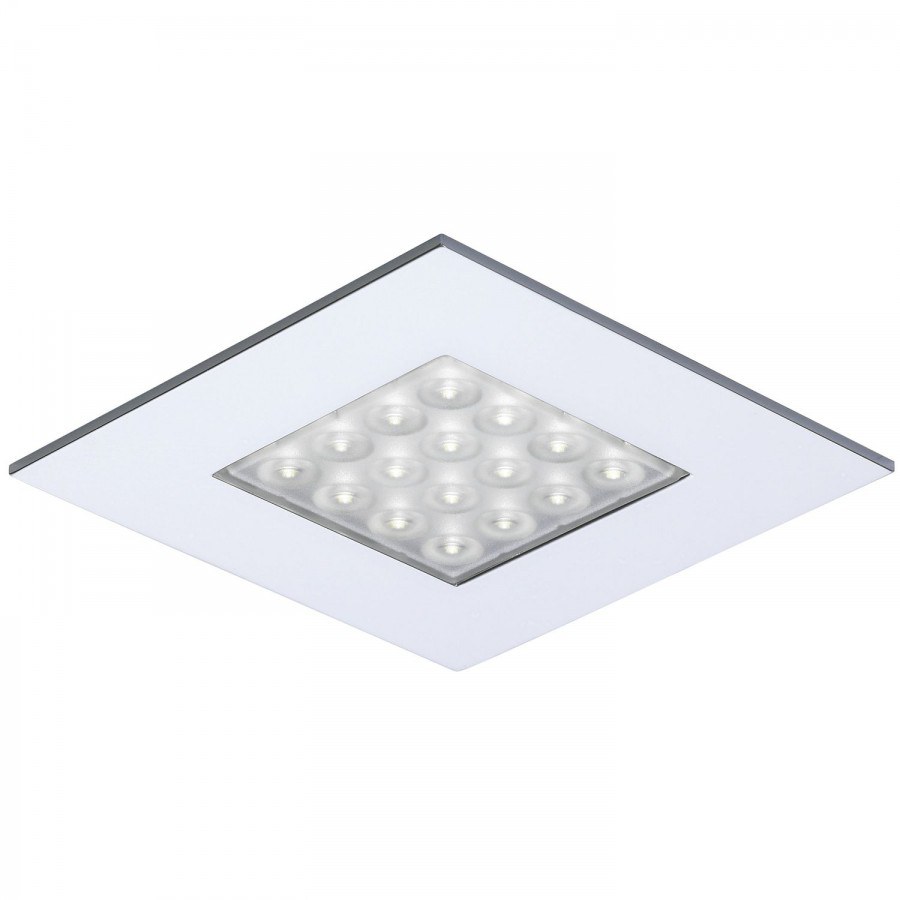 Vestavné svítidlo LED Sunny QE, 1,3 W, teple bílé, 74x74 mm, pochromované