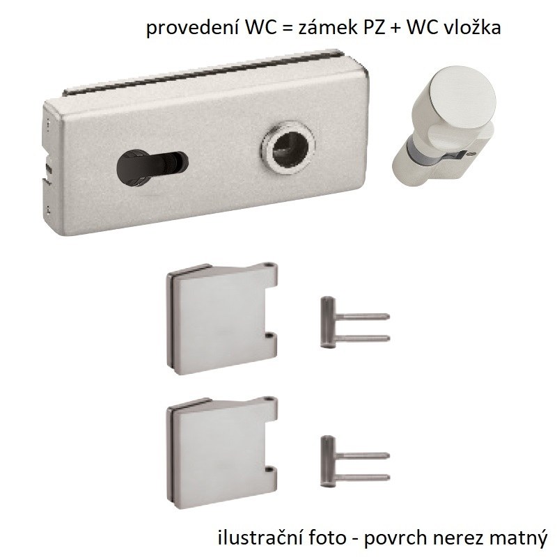 SADA 2 SKLO QUATRO MAG WC/CM dovnitř - Dveře a dveřní příslušenství Dveřní kování, dveřní příslušenství Interiérové kování Kování Twin Kování Kování twin Kování na sklo Quatro