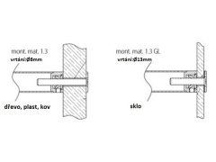 MADLO MONT.MAT 1.3GL DŘEVO, PLAST, KOV, SKLO jednostr.montáž SKRZ