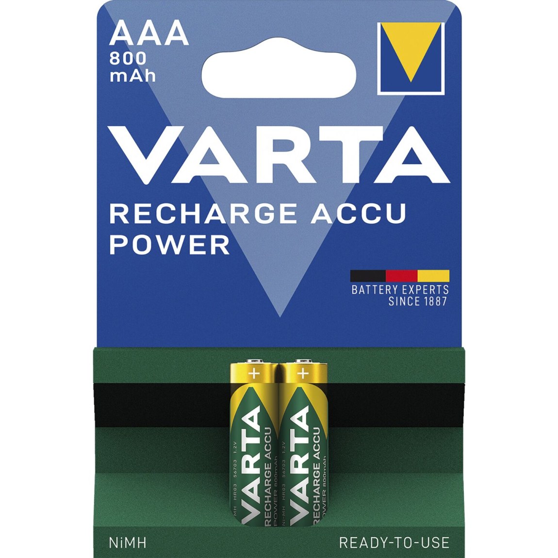 VARTA nabíjecí baterie Longlife HR03/AAA 1.2V 800 mAh (2 ks) - 