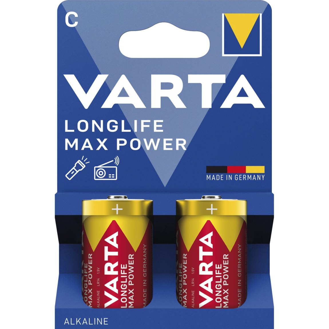 VARTA baterie Longlife Max Power LR14/C 1,5 Voltů 2 kusy - 