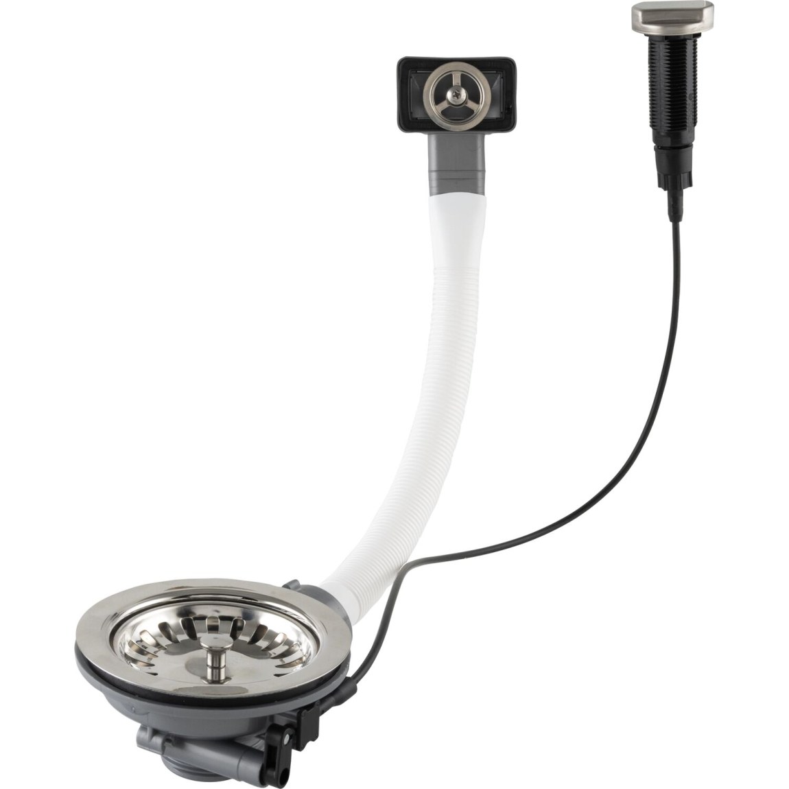 Vypouštěcí a&nbsp;přepouštěcí ventil SOLIDO s&nbsp;otočnou hlavicí 1 x 3,5" kulatý nerez - 