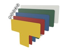 Podlahové značení ve tvaru T žluté 50 mm